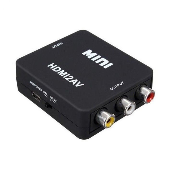 Переходник c HDMI на тюльпан (AV, RCA), черный