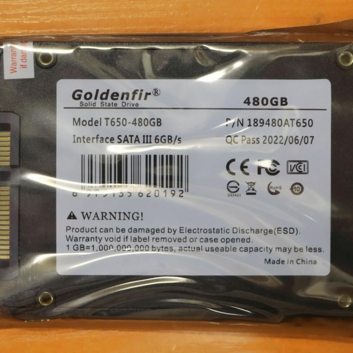 SSD накопитель Goldenfir 480Gb 2,5