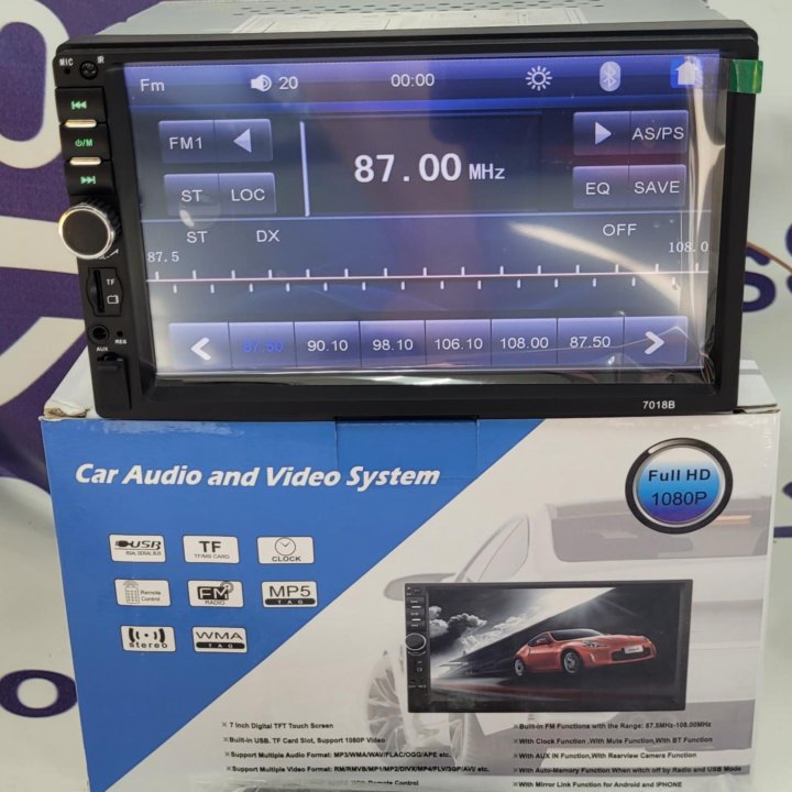 Магнитола 178×100 2din Bluetooth/usb/aux/sd/fm7018