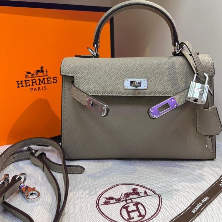 Роскошные сумочки HERMES из нат.кожи (4 цв.) lux