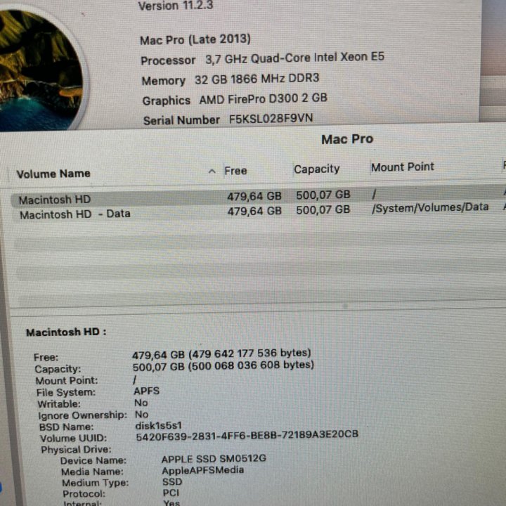 Mac pro 2013 4-core Xeon 3.7ghz 32gb RAM 512 SSD