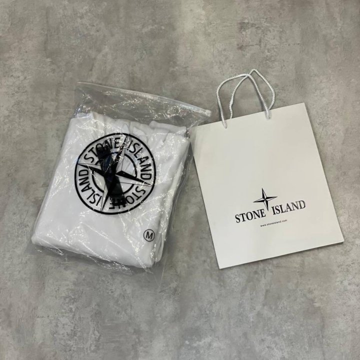 Толстовка Худи Stone Island белая S-XL