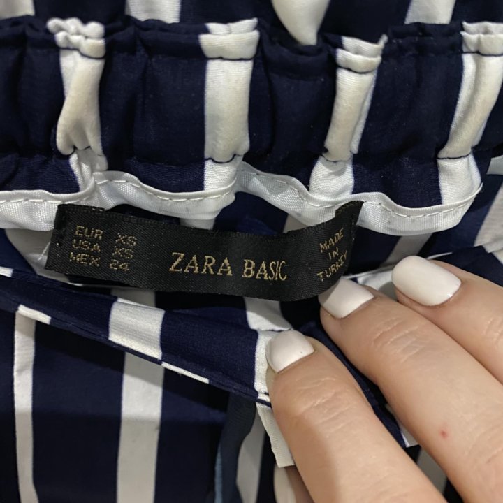 Сатиновые брюки Zara в полоску