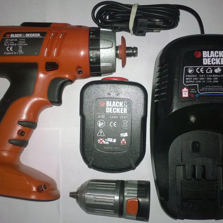 Дрель-шуруповерт BLACK&DECKER HP126F2K