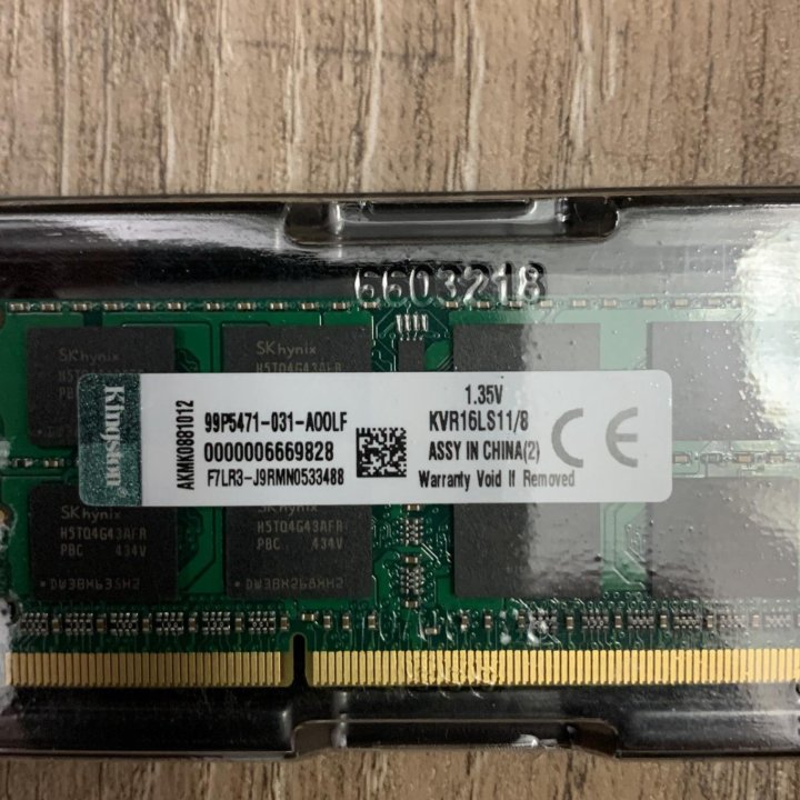 Kingston ddr3L 8гб 1600 mhz для ноутбука