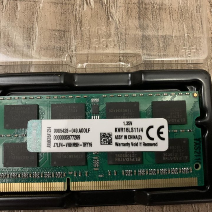 Kingston ddr3L 4гб 1600 mhz для ноутбука