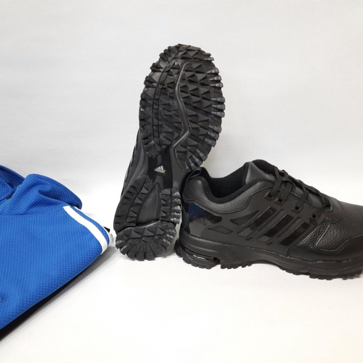 Кроссовки Adidas артикул 2478 чёрная кожа