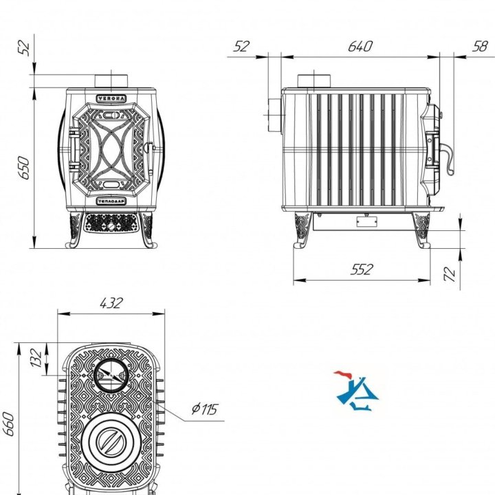 Чугунная печь Verona