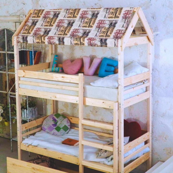 Детская кровать-домик Baby-house двухъярусная