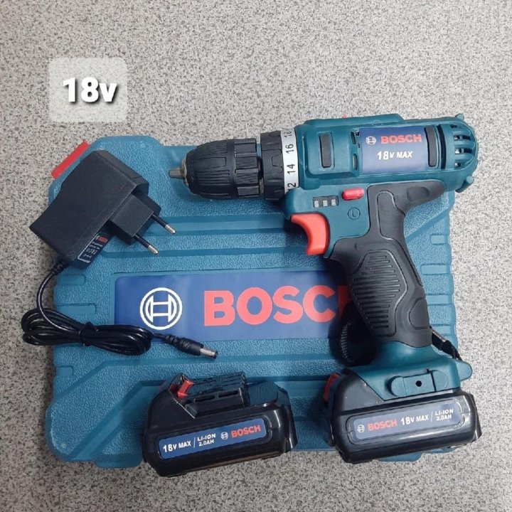 Шуруповерт Bosch аккумуляторный 18V в кейсе