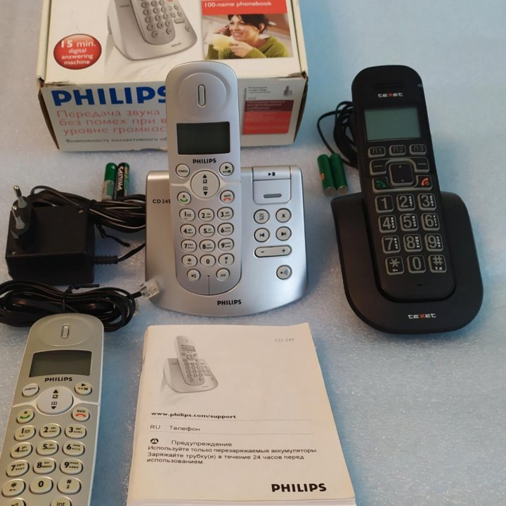 Радиотелефон DECT Phillips CD245. Texet TX-D8405