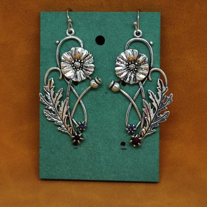 Серьги с цветами