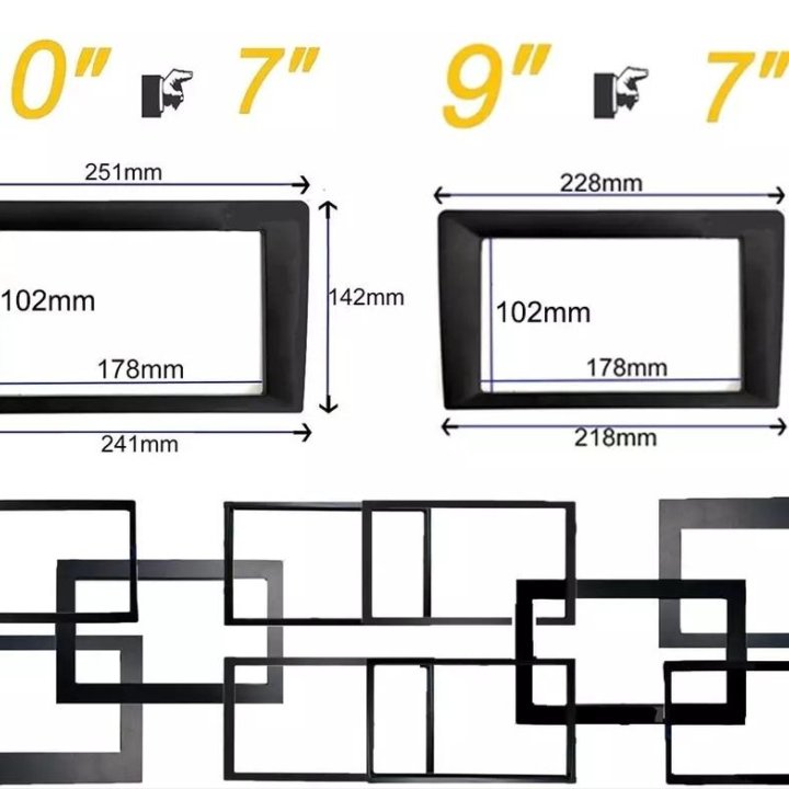 Рамка для 2 Din Магнитолы. Разные. Универсальная.