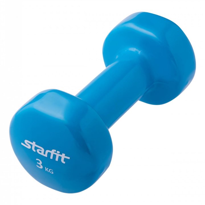 Гантель виниловая STARFIT DB-101 3 кг (синяя)