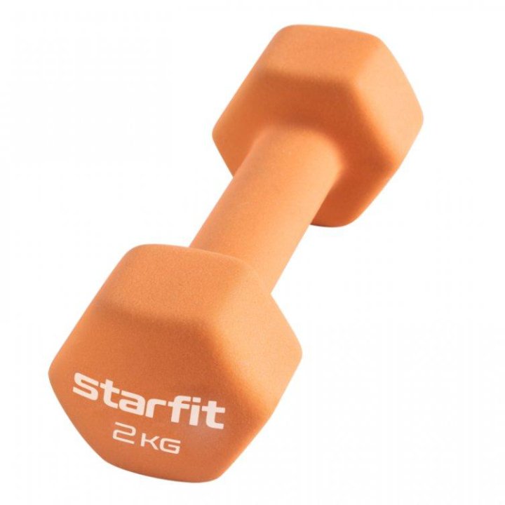 Гантель STARFIT неопреновая Core DB-201, 2 кг, шт (оранжевый) (УТ-00018831)