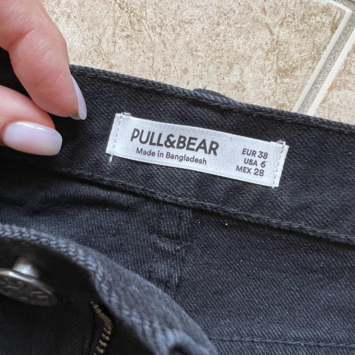 Джинсовые шорты с высокой посадкой Pull&Bear