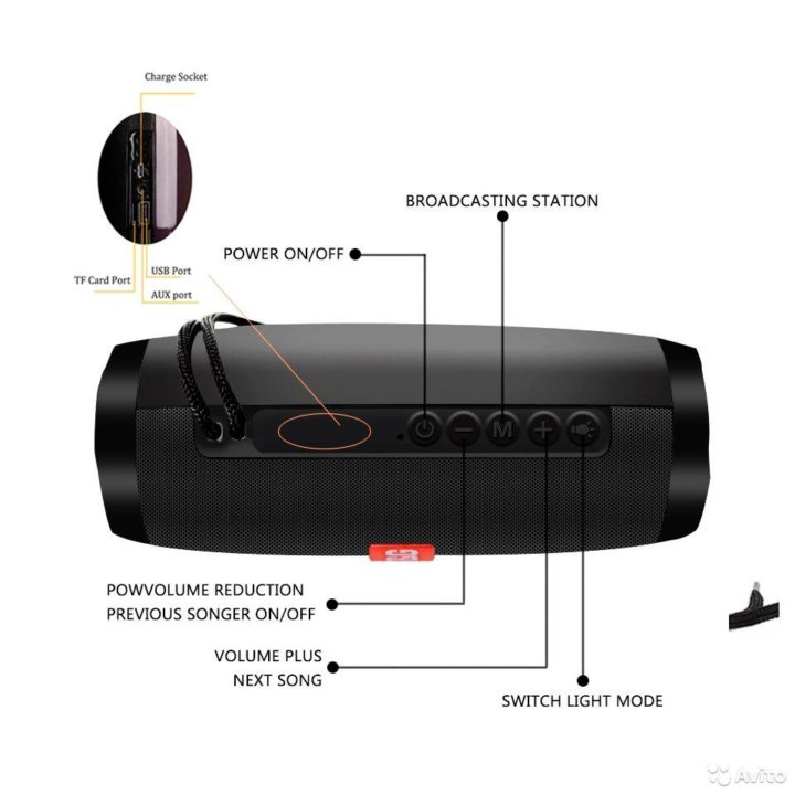 Портативная колонка bluetooth TG-165 черная