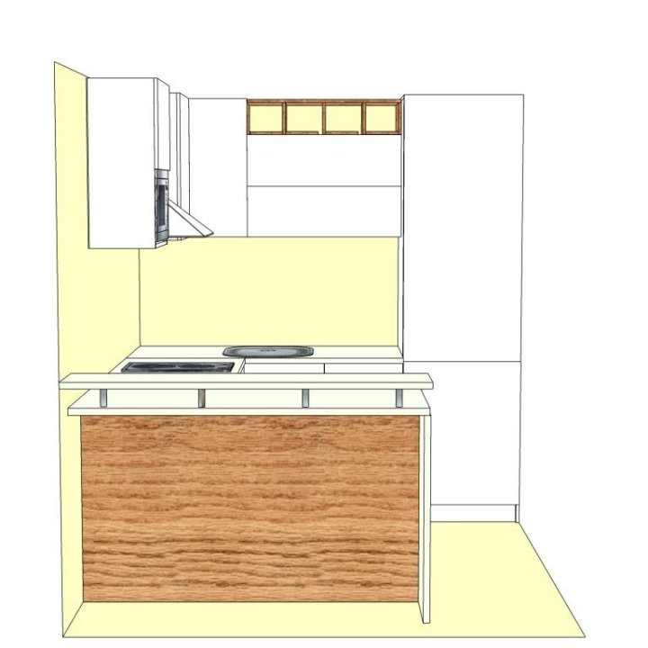 Кухня до потолка в студию