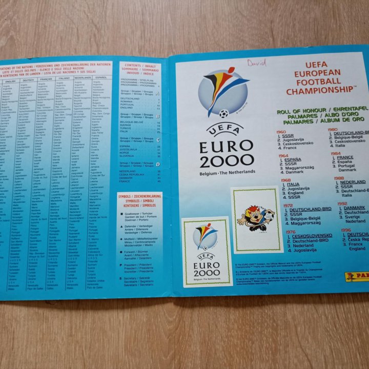 Panini Заполненный альбом Евро 2000