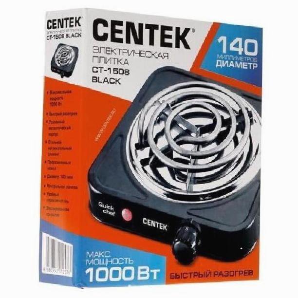 Плитка электрическая Centek CT-1508 Black, 1 конфо