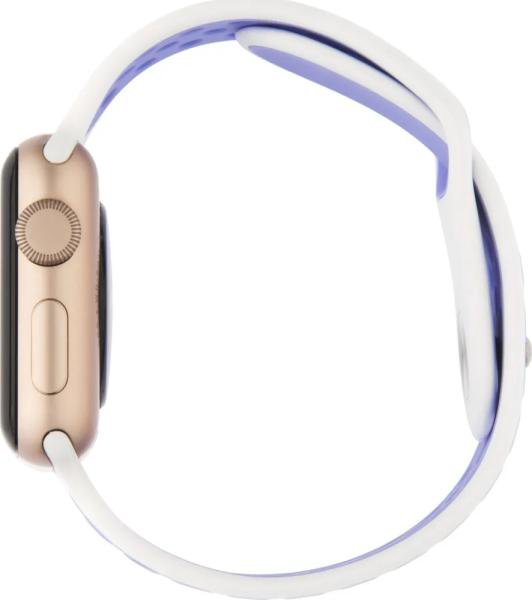 Ремешок INTERSTEP для Apple Watch 42/44/45/49mm Бело-фиолетовый