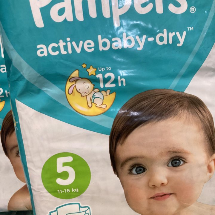 60шт подгузники Pampers active baby-dry 5