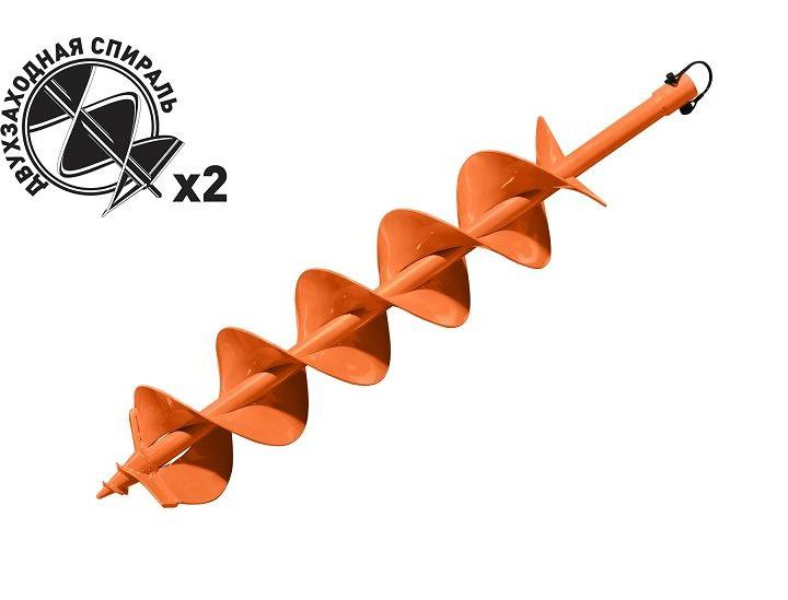 Шнек мотобура для бурения грунта двухзаходный