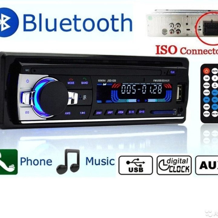 Новая магнитола Bluetooth/AUX/USB/SD