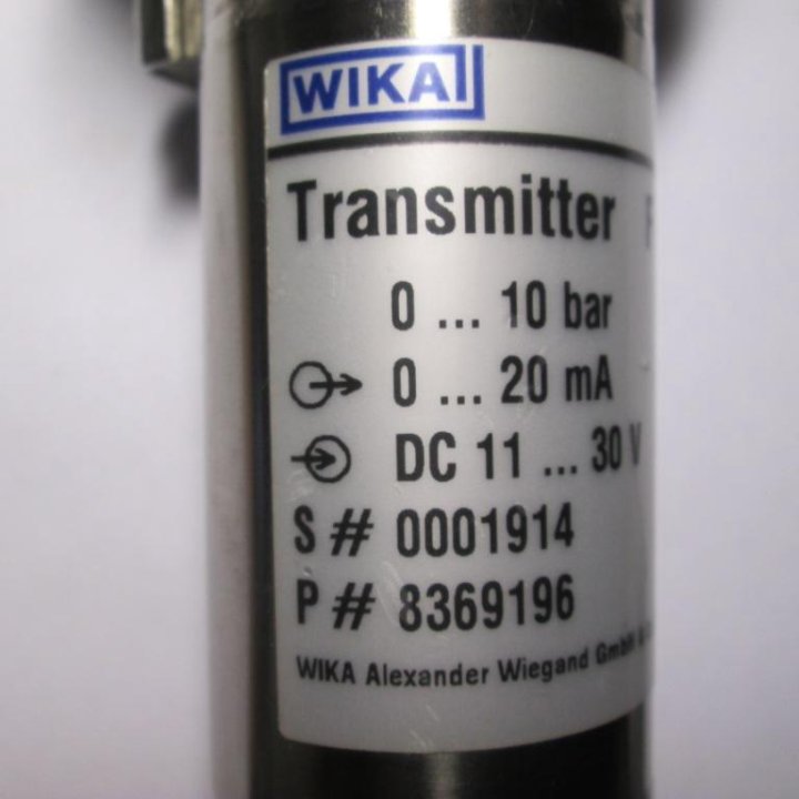 WIKA PRESSURE TRANSMITTER F10 0-10bar