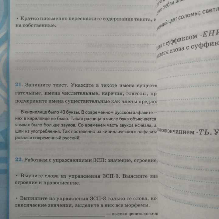 Рабочая тетрадь по русскому языку 6 класс