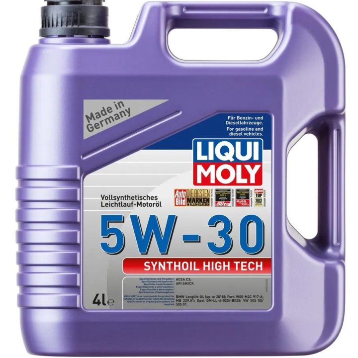 Liqui Moly Synthoil High Tech 5W30 SM/CF/C3, 4л