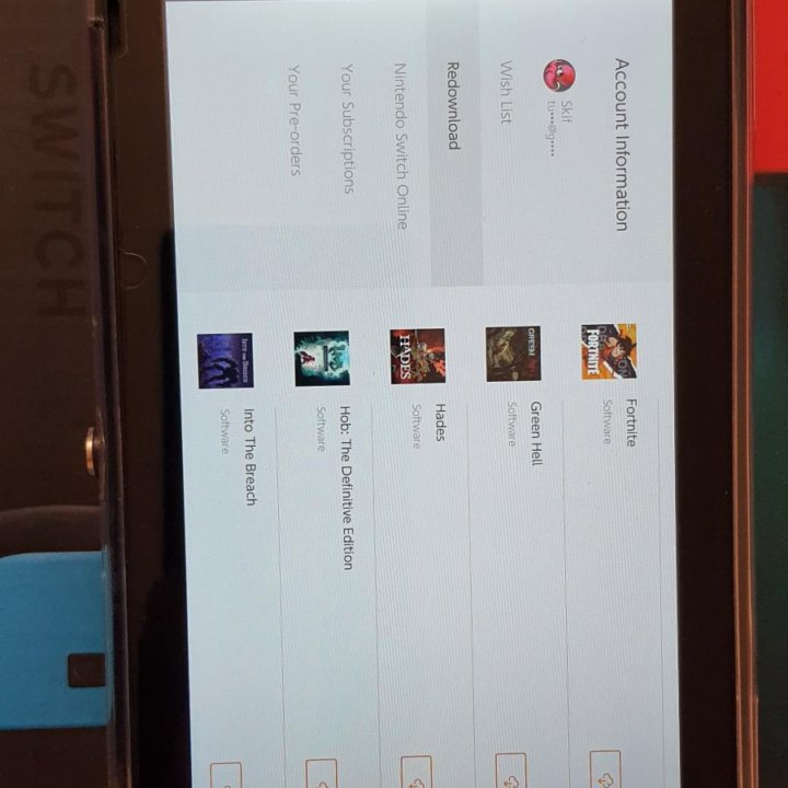 Nintendo switch с аккаунтом.