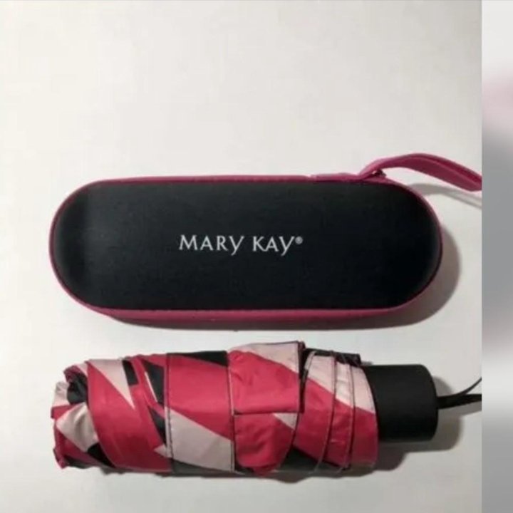 Mary Kay Новый Зонт Мини Складной Твердом Футляре