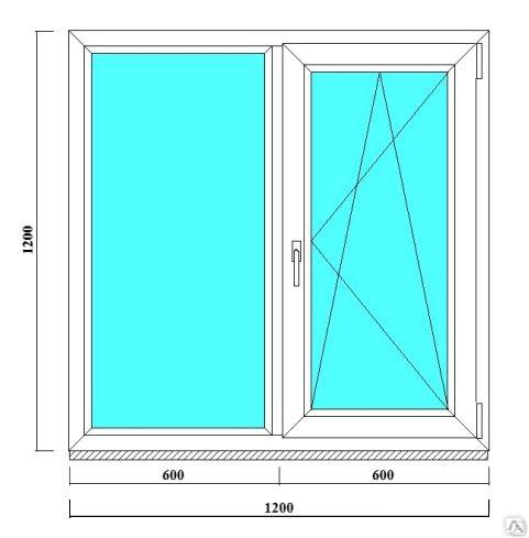 Новое Окно пластиковое пвх 120см х120 см+москитка