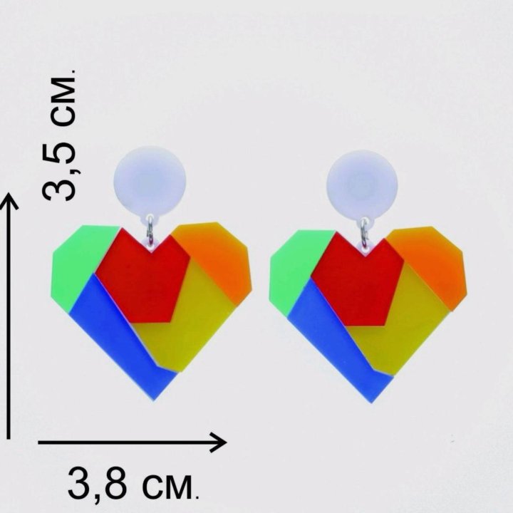 Серьги в виде сердца