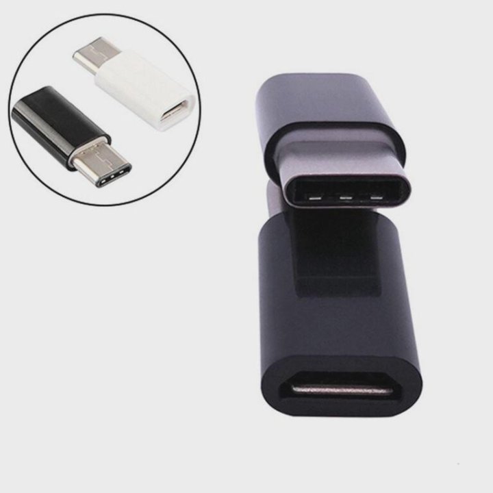 Переходник Type C папа - Micro USB мама, черный но