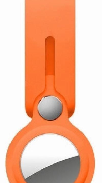 Брелок для AirTag силиконовый с петлей, оранжевый,