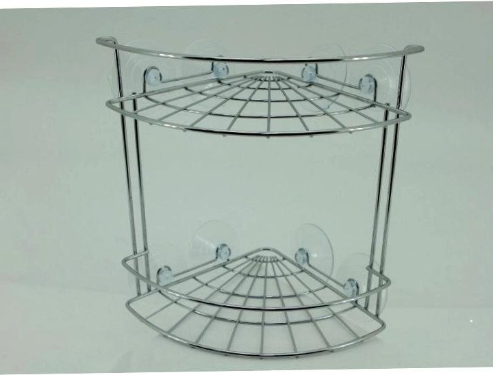 Полка 2-х ярусная угловая, 4 присоски новый