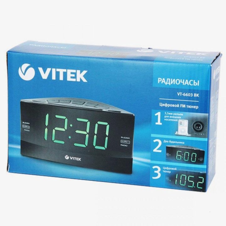 Радиочасы VITEK 6603(BK) новый