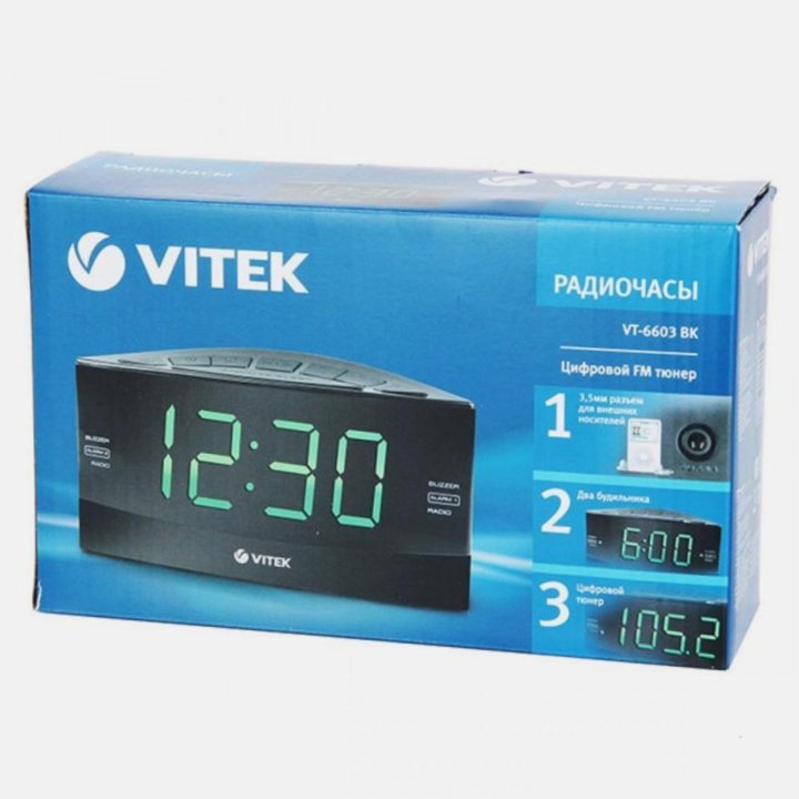 Радиочасы VITEK 6603(BK) новый