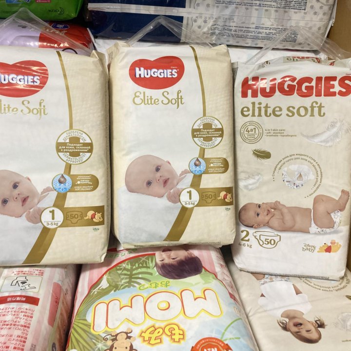 Подгузники Huggies elite soft 1 2