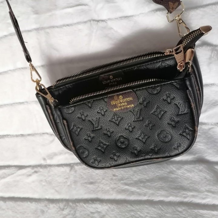 Чёрная сумка три в одном Louis Vuitton новая