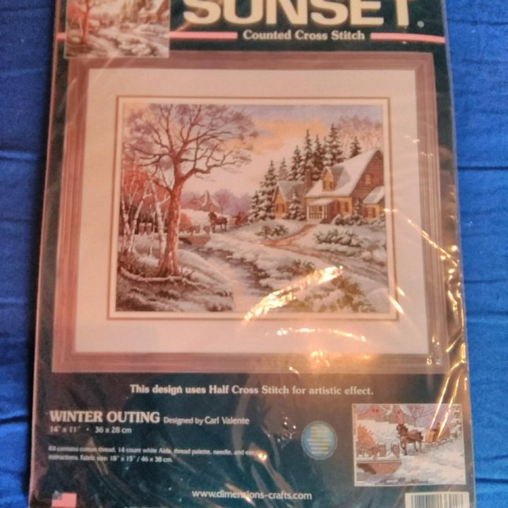 Набор для вышивания SUNSET WINTER OUTING, оригинал