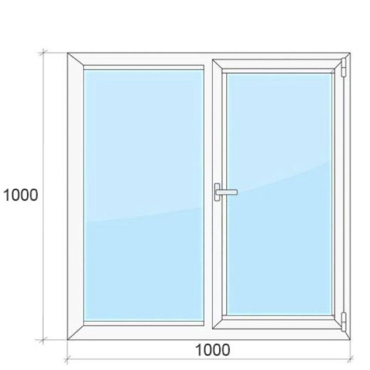 Новое Окно пластиковое пвх 100см х100 см+москитка