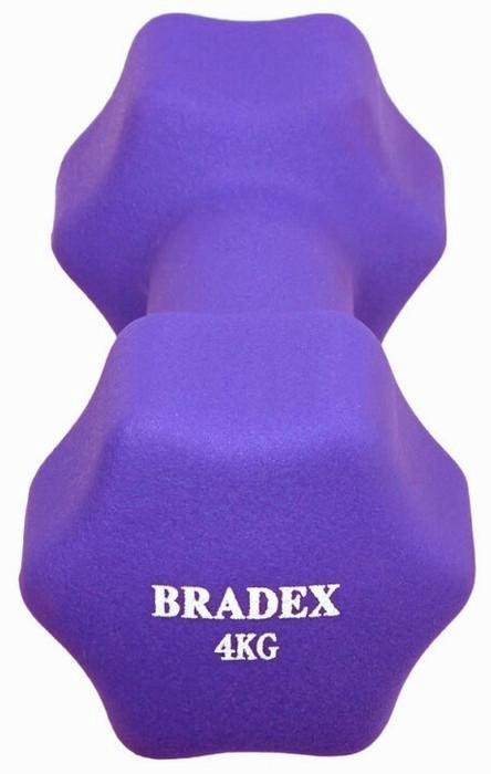 Гантель цельнолитая BRADEX SF 0544 4 кг фиолетовый