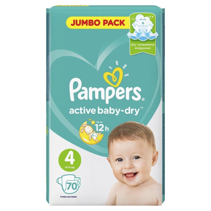 Pampers Active Baby-Dry р.4 8-14кг, 70шт