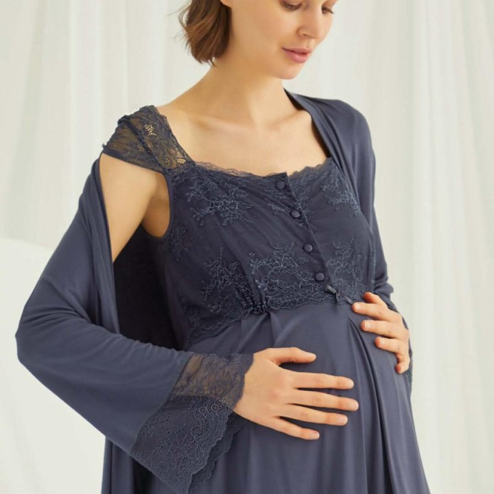 Комплект для беременных халат и сорочка