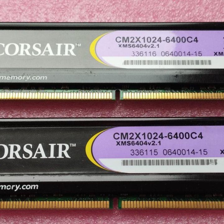 Модули памяти 1gbХ2шт DDR2 Corsair CM2X1024-6400C4