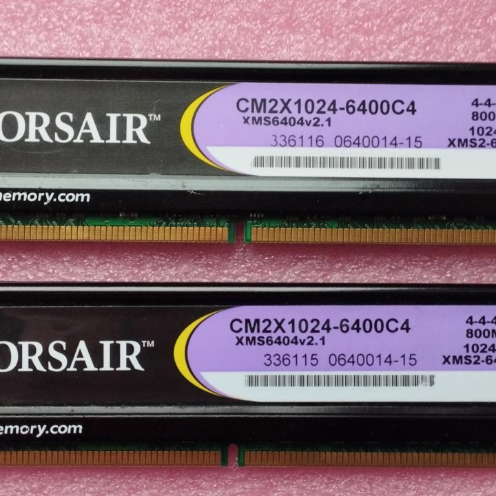 Модули памяти 1gbХ2шт DDR2 Corsair CM2X1024-6400C4