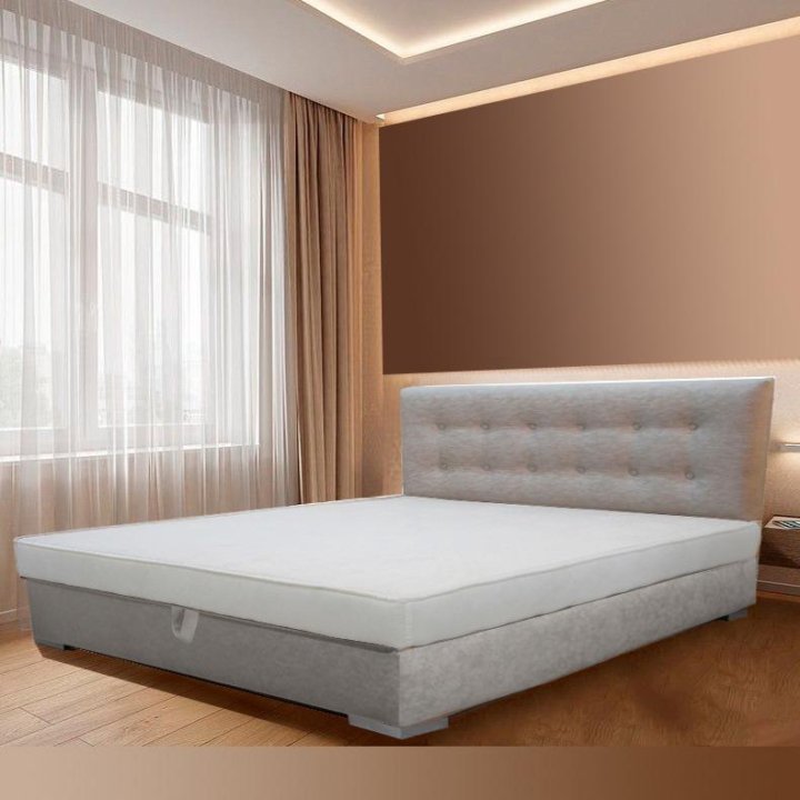  Двуспальная кровать мягкая с подъёмным матрасом